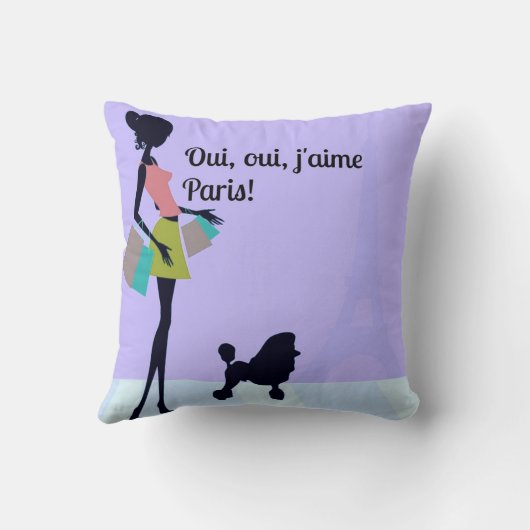 「Oui、oui、j'aime Paris」 クッション (裏面)