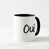 Oui! yes! フランス語句のスローガンのマグ マグカップ (正面右)