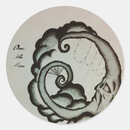 Ouijaの月のデカール/ステッカー ラウンドシール (正面)