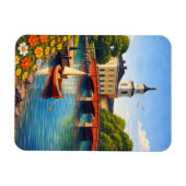 Oulu Finland Fridge Magnet Vintage Travel Art マグネット (横)