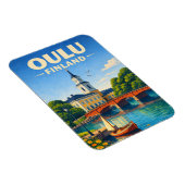 Oulu Finland Fridge Magnet Vintage Travel Art マグネット (右側)