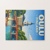 Oulu Finland Jigsaw Puzzle Vintage Travel ジグソーパズル (横)