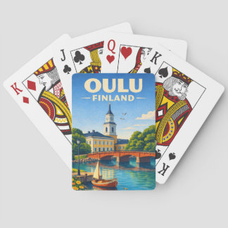 Oulu Finland Playing Cards Deck Vintage Travel Art トランプ