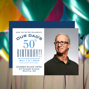 OURパパ50誕生日 – 写真パーティの招待状 招待状