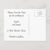 OUR結婚のヴィンテージフランスのは日付を保存 案内ポストカード (裏面)