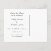 Our 救 Date Silverタイポグラフィ写真結婚 案内ポストカード (裏面)