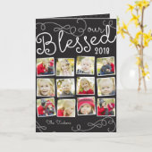 Our 賛美 Year Christmas Photo Collage カード (黄色い花)