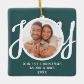 Our 1st Christmas As Mr & Mrs Photo Green Keepsake セラミックオーナメント (正面)