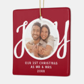 Our 1st Christmas As Mr & Mrs Photo Red Keepsake セラミックオーナメント (左)