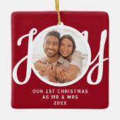 Our 1st Christmas As Mr & Mrs Photo Red Keepsake セラミックオーナメント (正面)