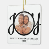 Our 1st Christmas Engaged Photo Keepsake セラミックオーナメント (左)