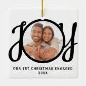 Our 1st Christmas Engaged Photo Keepsake セラミックオーナメント (裏面)