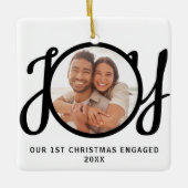 Our 1st Christmas Engaged Photo Keepsake セラミックオーナメント (正面)