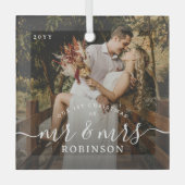 Our 1st Christmas' Newlyweds Photo Keepsake ガラスオーナメント (正面)