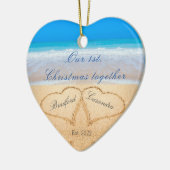 Our 1st Christmas Together | Hearts in Sand セラミックオーナメント (左)