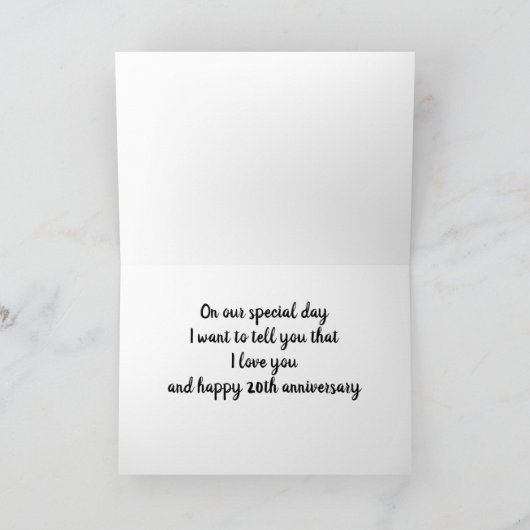 「OUR」 *20周年結婚* カード (内部)