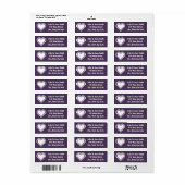 Our 8-Bit Hearts in Purple Return Address ラベル (フルシート)