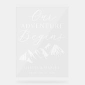 Our Adventure Begins Custom Wedding アクリルサイン (正面)