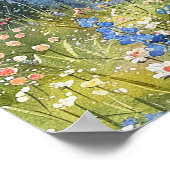 Our Adventure Mountain Floral Wedding Welcome Sign ポスター (角)