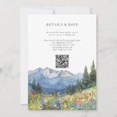 Our Adventure Mountain Wildflower QR Code Wedding 招待状 (裏面)