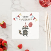 Our Baby Raccoon 1st Birthday  スタンダードカクテルナプキン (インサイチュ)