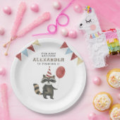 Our Baby Raccoon 1st Birthday  ペーパープレート (パーティー)