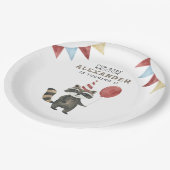 Our Baby Raccoon 1st Birthday  ペーパープレート (アングル)