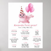 Our Baby Seal First Birthday Milestone Birthday ポスター (正面)
