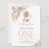 Our Beary Sweet Pampass First 1st Birthday 招待状 (正面)