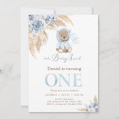 Our Beary Sweet Pampass First 1st Birthday  招待状 (正面)