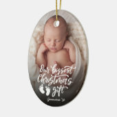 Our Biggest Christmas Gift | Baby Photo セラミックオーナメント (左)