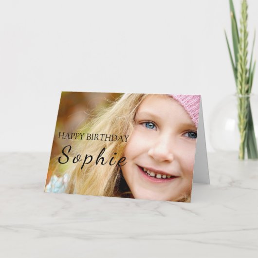 Our Bunny Princess Turns 5! Cute Birthday Card サンキューカード (正面)