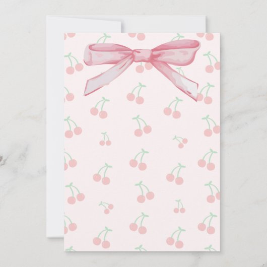 Our Cherry on Top Baby Shower Invitation 招待状 (裏面)