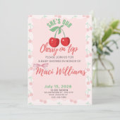 Our Cherry on Top Baby Shower Invitation 招待状 (スタンド正面)