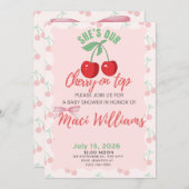 Our Cherry on Top Baby Shower Invitation 招待状 (正面/裏面)