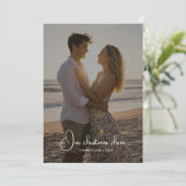 Our Christmas Cheer Couple Photo  Holiday Card シーズンカード (スタンド正面)