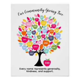 Our Community Giving Tree 慈善寄付者への感謝 ポスター