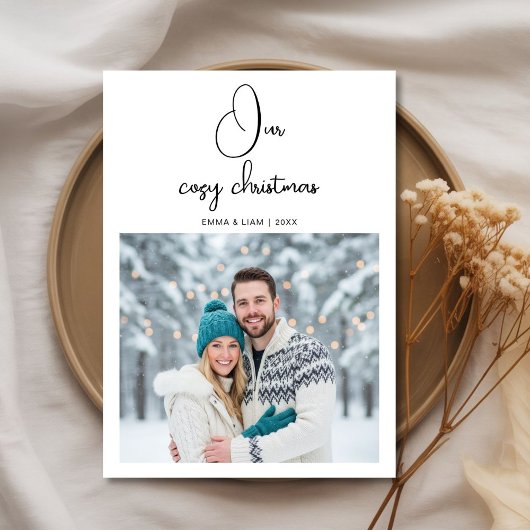 Our Cozy Christmas Couple love Holiday Card シーズンカード