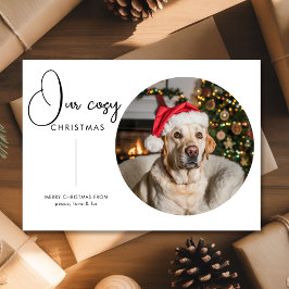 Our Cozy Christmas Family & Dog Holiday Card シーズンカード