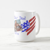 Our Dad Our Hero Photo Stars & Stripes Flag  コーヒーマグカップ (正面右)