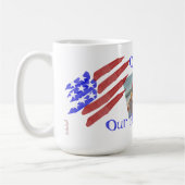 Our Dad Our Hero Photo Stars & Stripes Flag  コーヒーマグカップ (左)