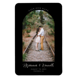 Our Date救 Black and White with Arch Photo マグネット