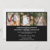 OUR DATE 救結婚の4枚の写真コラージュ黒 セーブザデート (裏面)