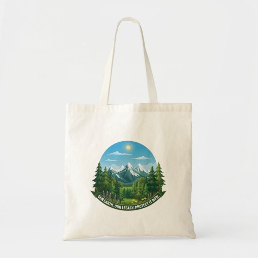 Our Earth & Legacy Nature Landscape Eco Awareness トートバッグ (正面)