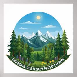 Our Earth & Legacy Nature Landscape Eco Awareness ポスター