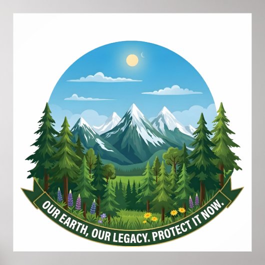 Our Earth & Legacy Nature Landscape Eco Awareness ポスター (正面)
