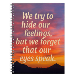 "Our Eyes Speak" – Emotional Quote Notebook   ---  ノートブック