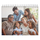 Our Family 2026 Elegant Script Photo Design カレンダー (カバー)
