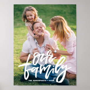 Our Family Hand Lettered Script Customizable ポスター