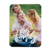 Our Family Hand Lettered Script Customizable マグネット (縦)